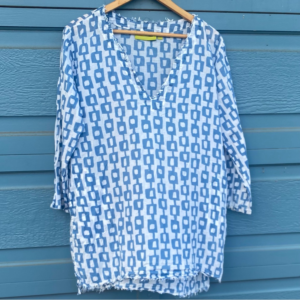 Rock Flower Paper Tunic/Coverup. Large.
